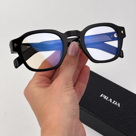 Prada PRA16S Eyeglasses – Black Square Frame | Model 16K60K - Picture 1 of 9